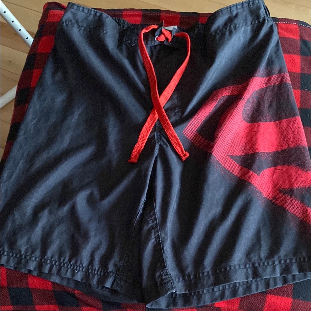 Superman Black and Red Swim Shorts